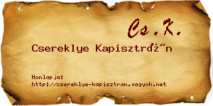 Csereklye Kapisztrán névjegykártya